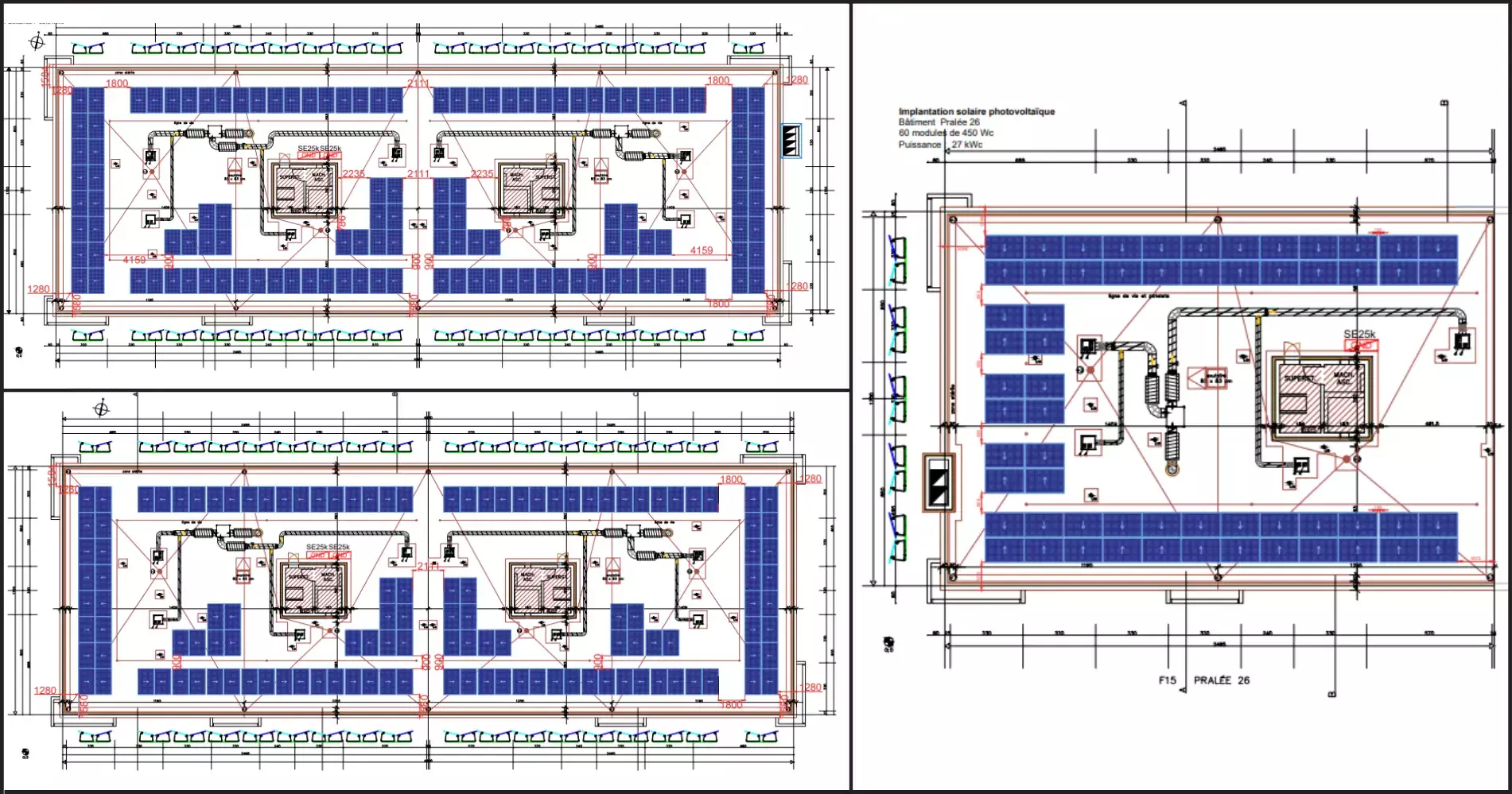 Description Alt : Plans d’implantation des trois immeubles résidentiels.
