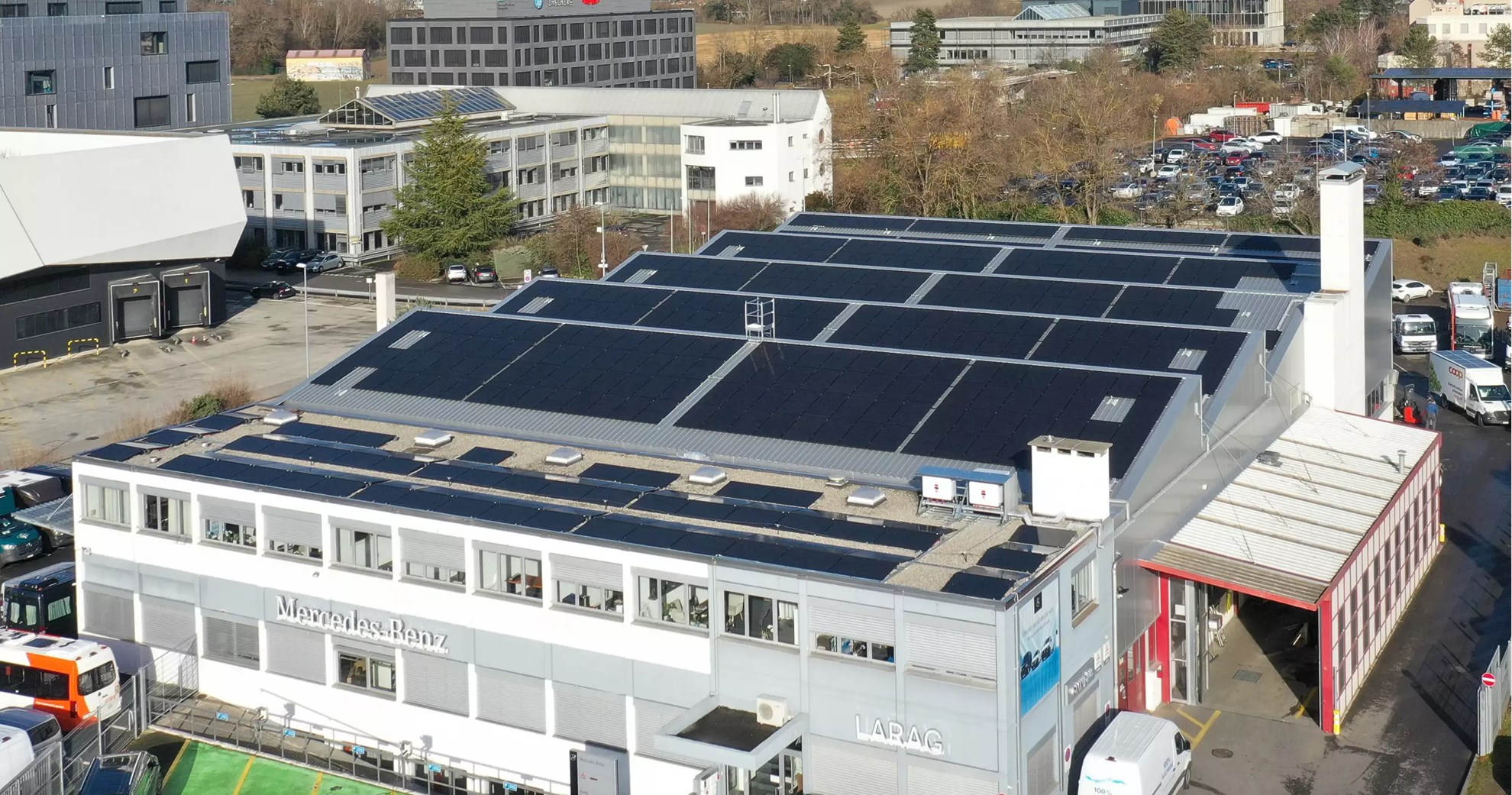 Un concessionnaire automobile utilise la surface de son toit pour produire sa propre électricité&amp;nbsp;à Meyrin