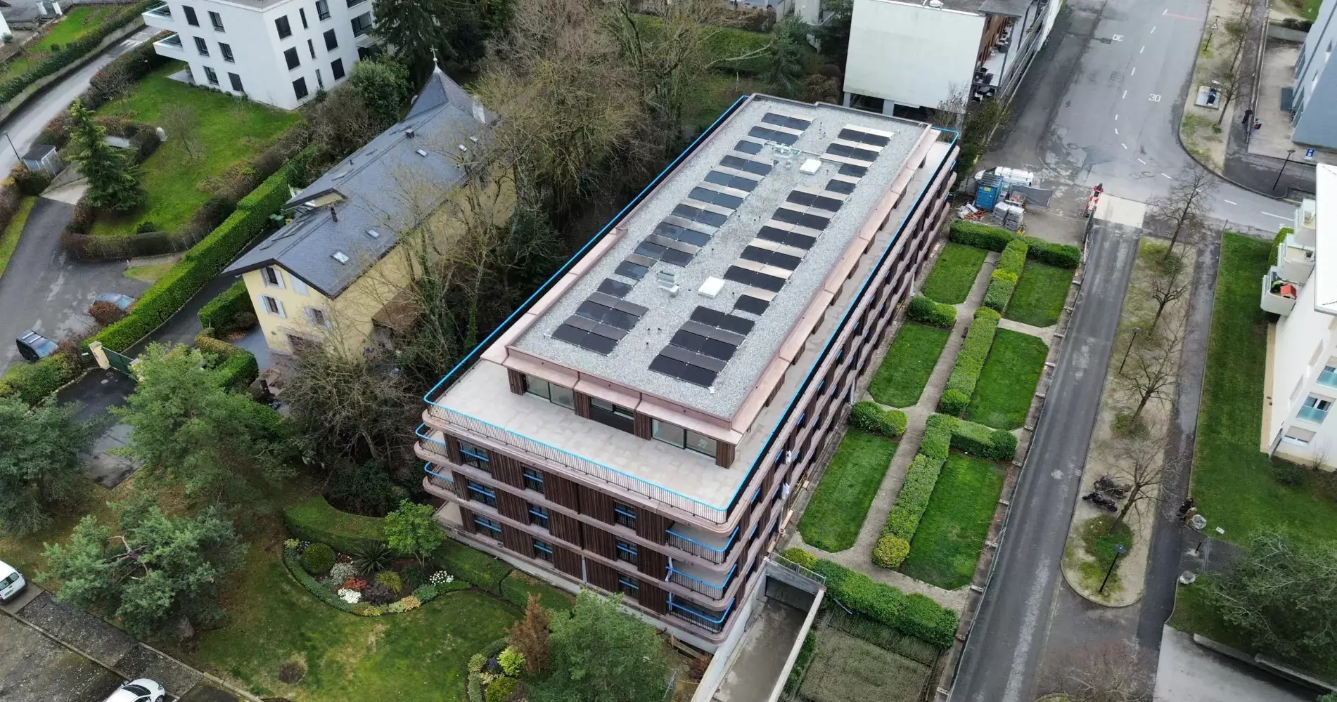 L'énergie solaire au service des habitants de cet immeuble&amp;nbsp;à Confignon